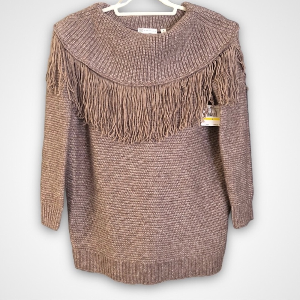 NWT Knit Fringe Sweater